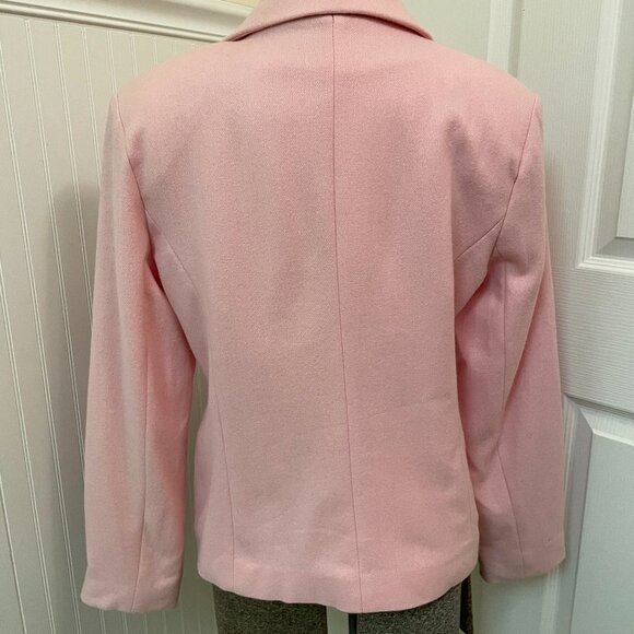 VTG PINK WOOL FULLY LINED JACKET, SIZE 12, ZIPPER FRONT. SAVANNAH BRAND - Picture 5 of 11